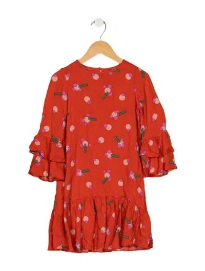 Pre-owned Stella Mccartney Babies' Toddler Girls' Ruffled Printed Dress In Red