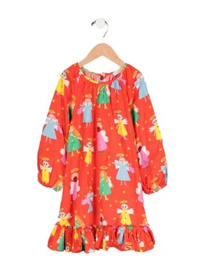 Pre-owned Stella Mccartney Babies' Toddler Girls' Ruffled Printed Dress In Red