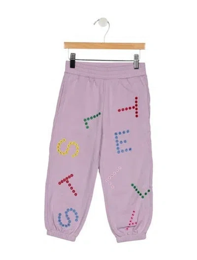Pre-owned Stella Mccartney Babies' Toddler Girls' Solid Embroidered Bottoms In Purple