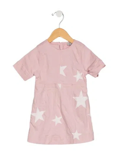Pre-owned Stella Mccartney Babies' Toddlers' Girls Short Sleeve Star Printed Dress In Pink