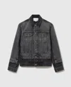 Stella Mccartney Womens Double-layer Relaxed Denim Jacket Two Tonal Black In Black