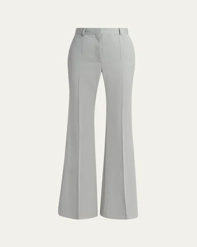 Stella Mccartney Tonal Stripe Flare Trousers In Gray