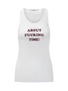 Stella Mccartney Ribbed Sleeveless Tank Top With Text In White