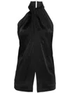 Stella Mccartney Black Envers Satin Halterneck Tank Top In Black