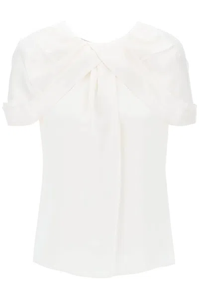 STELLA MCCARTNEY TOP IN RASO CON SPALLE IMBOTTITE