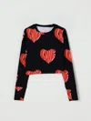 Stella Mccartney Heart-print Long-sleeve Top In Black