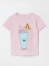 Stella Mccartney Girl's Smiley Drink Printed Short-sleeve T-shirt In Pink