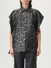 Stella Mccartney Leopard-print Silk Cap-sleeve Button-down Top In Multi