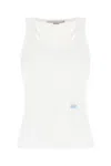 Stella Mccartney Logo-embroidered Tank Top In White