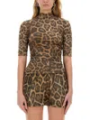 Stella Mccartney Stella Mc Cartney Top With Animal Pattern In Marrone