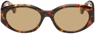 Stella Mccartney Tortoiseshell Oval Sunglasses In Red Havana / Roviex