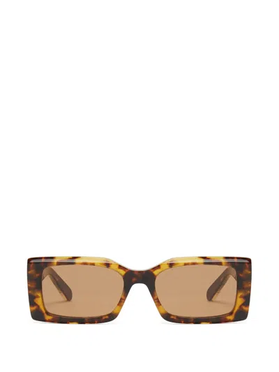 Stella Mccartney Tortoiseshell-effect Rectangle-frame Sunglasses In Braun