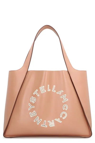 Stella Mccartney Logo Tote Bag Shoulder Strap Design In Pink