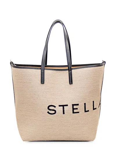 Stella Mccartney Tote Bag With Logo In Beige