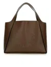 Stella Mccartney Embossed Logo Tote Bags In Brown