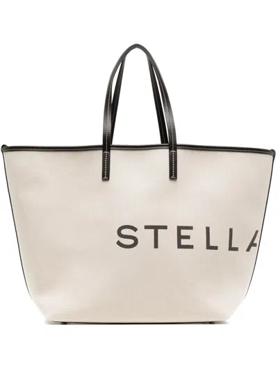 Stella Mccartney Tote Bag With Print In Beige