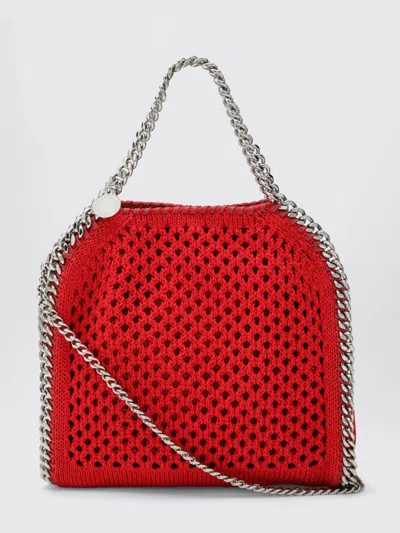 Stella Mccartney Red Falabella Mini Tote Bag In Mesh