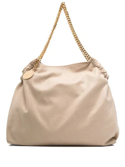 Stella Mccartney Tote Eco Shaggy Deer W/gold Color Chain In Beige