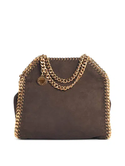 Stella Mccartney Tote Falabella Micro Mocha Vegan Suede Bag In Brown