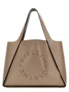Stella Mccartney Dove Grey Alter Mat Stella Logo Handbag In Brown
