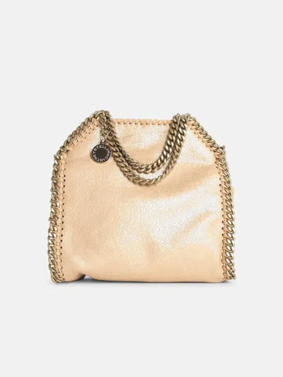 Stella Mccartney 'tote Micro Falabella' Gold 'shaggy Deer' Bag In Neutral