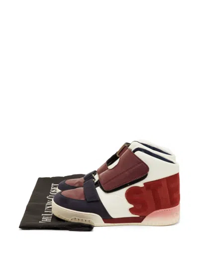 Pre-owned Stella Mccartney Touch-strap High-top Sneakers In Red