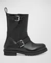 Stella Mccartney Black Trace Buckle-strap Biker Boots In 1000 Black