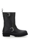 Stella Mccartney Black Trace Buckle-strap Biker Boots