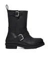Stella Mccartney Black Trace Buckle-strap Biker Boots In Black