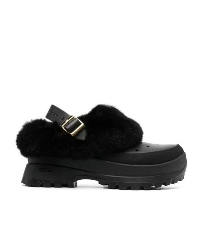 Stella Mccartney Trace Faux-fur Trimmed Mules In Black