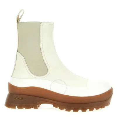 Stella Mccartney Off-white Trace Boots In K927 Cream-black