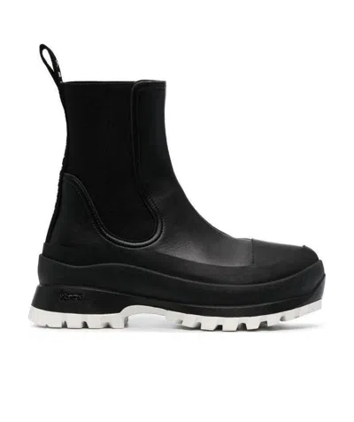 Stella Mccartney Trace Two-tone Ankle Boots In Black