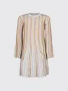 Stella Mccartney Striped Flared Knit Mini Dress In Multi