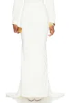 Stella Mccartney Train Ruched Crepe Maxi Skirt In White