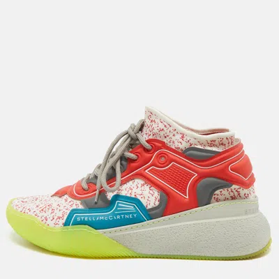 Pre-owned Stella Mccartney Trainer Size 43 Multicolor Faux Leather And Knit Fabric Lace Up Sneakers