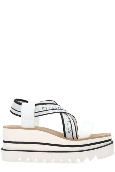 Stella Mccartney Transform Your Look With Luxe Crossover Strap Platform Sandals In White