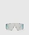 Stella Mccartney Translucent Rectangle Sunglasses In Glossy Black