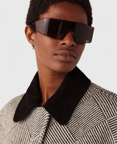 Stella Mccartney Translucent Rectangle Sunglasses In Translucent Brown Monochrome