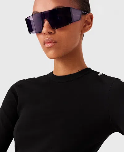 Stella Mccartney Translucent Rectangle Sunglasses In Translucent Gray Monochrome