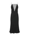 Stella Mccartney V Mesh Compact Crepe Slip Dress