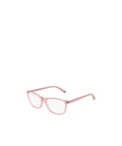 Stella Mccartney Transparent Rectangle Frame Glasses In Pink