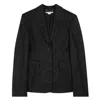 Stella Mccartney Tree Bark Jacquard Single-breasted Blazer In Black