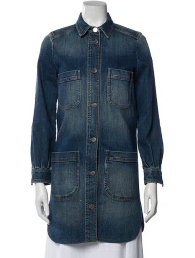 Pre-owned Stella Mccartney Trench Coat In Blue