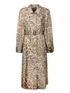 Stella Mccartney Oversized Leopard Trench In Multicolor