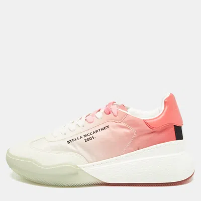Pre-owned Stella Mccartney Tricolor Faux Suede And Fabric Loop Sneakers Size 36 In Pink