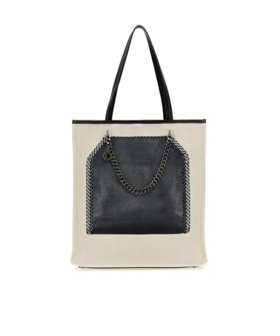 Stella Mccartney Trompe Loeil Print On Shopping Bag In Black