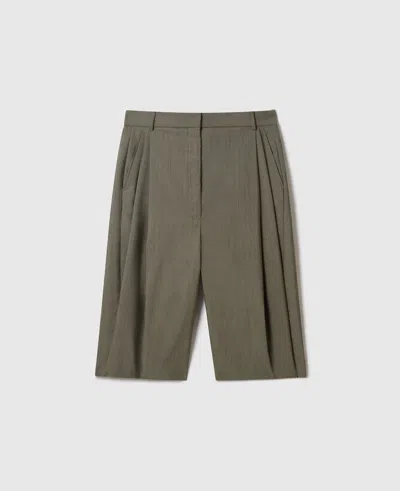 Stella Mccartney Tropical Wide-leg Bermuda Shorts In Green