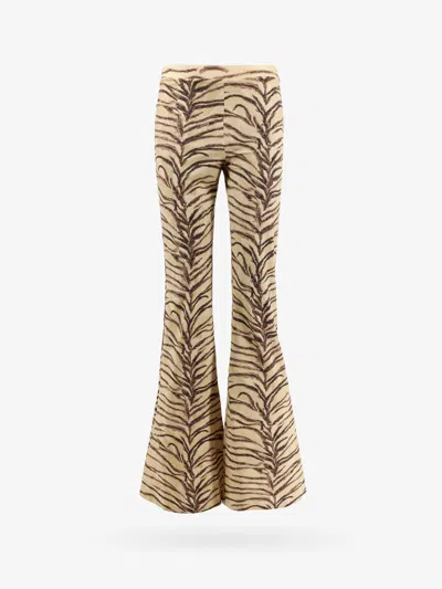 Stella Mccartney Tiger-print Jersey Flare Pants In Beige