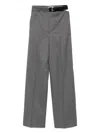 Stella Mccartney Flannel Pants With Belt In Gray