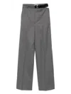 Stella Mccartney Flannel Pants With Belt In Gray